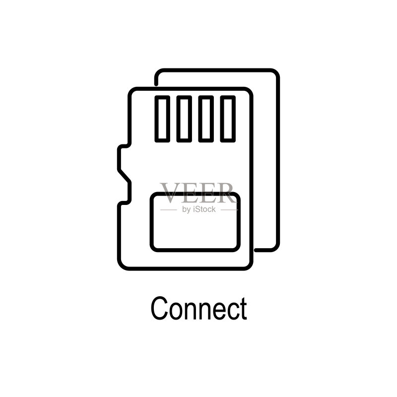 SD卡图标:用于移动概念和Web应用程序的计算机组件元素,网站设计和应用程序开发的细线图标,优质图标图标素材