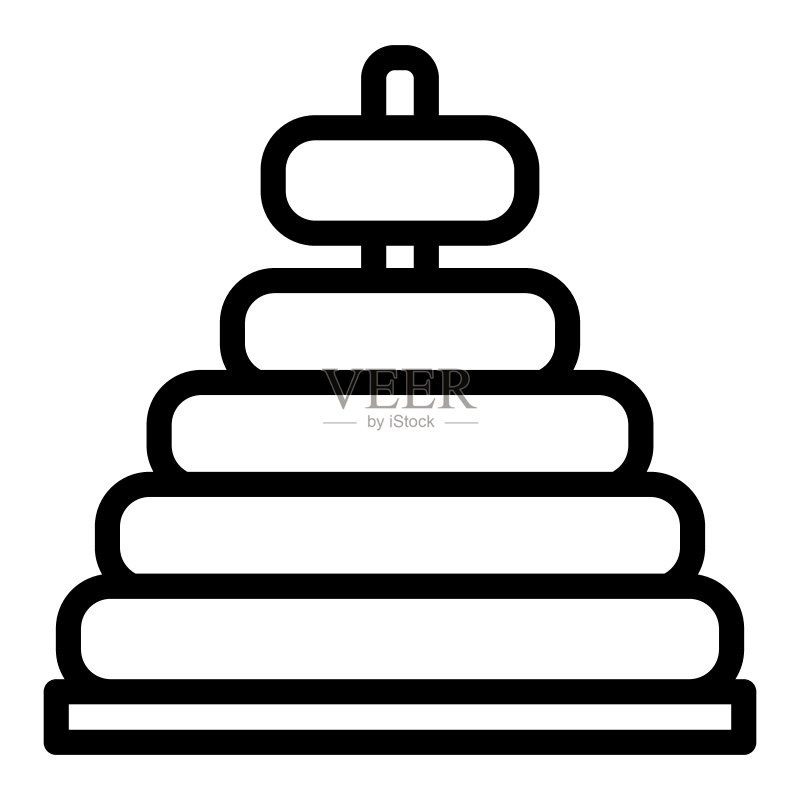 玩具金字塔线性图标图标素材