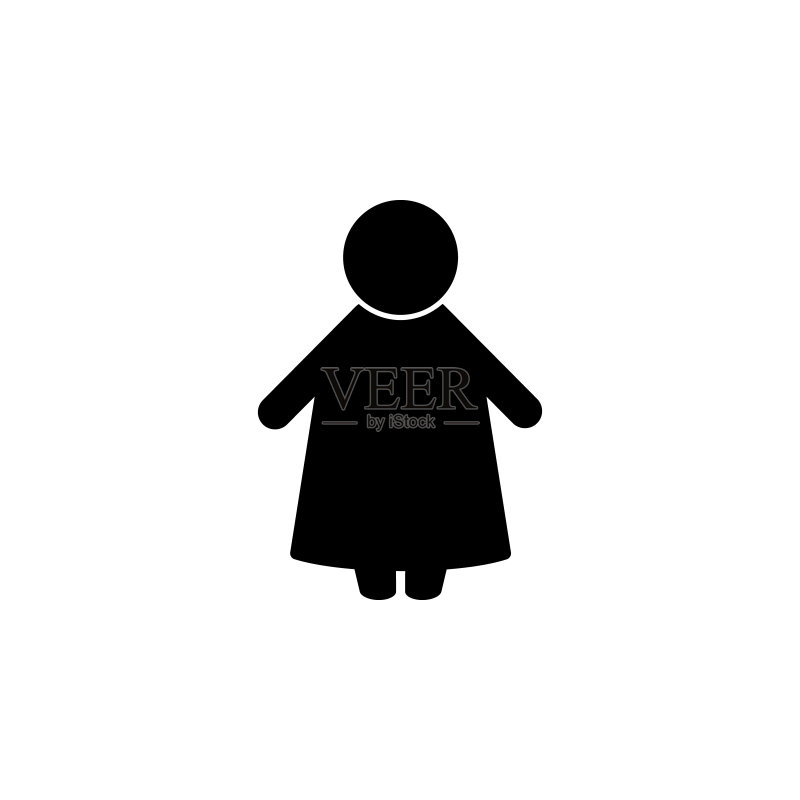 肥胖女性图标剪影图标素材