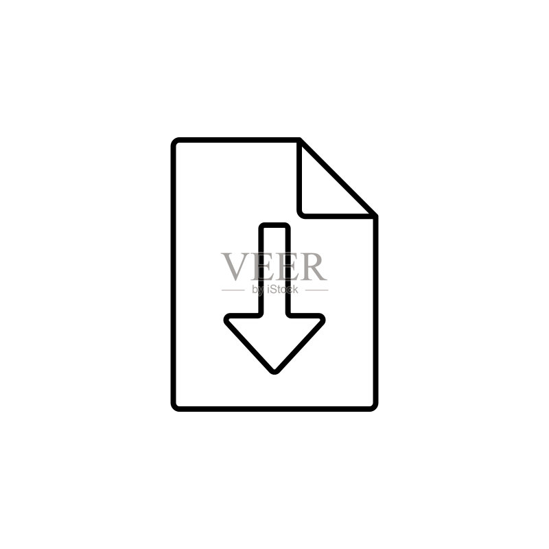 网站移动应用文件下载细线图标图标素材