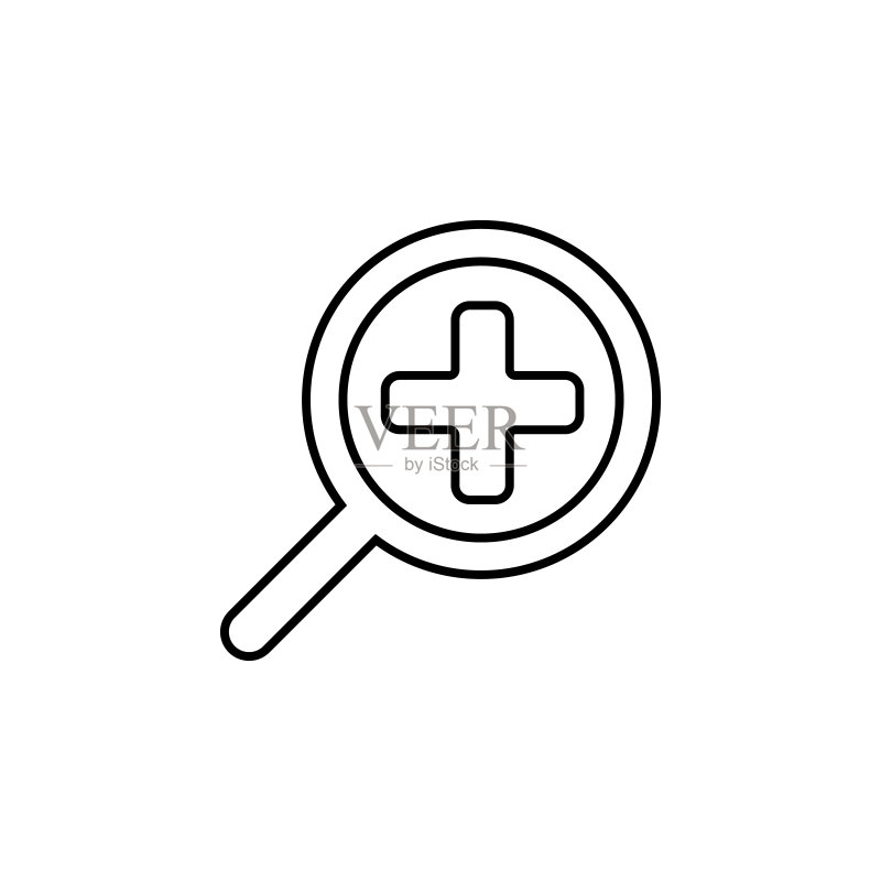 放大镜搜索图标。用于网站、网页设计、移动应用和信息图的细线简约元素图标图标素材