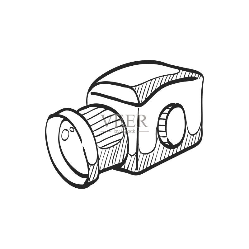 相机素描图标图标素材