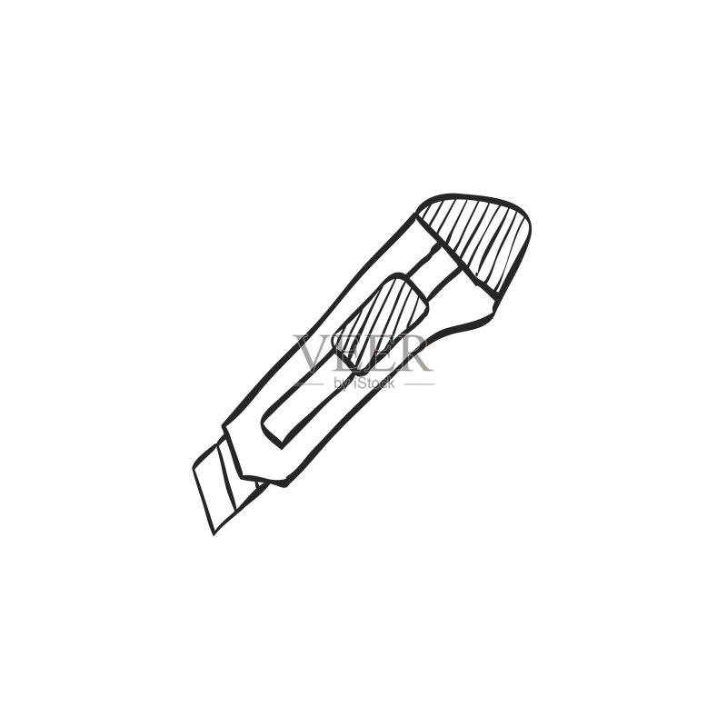 裁纸刀素描图标图标素材