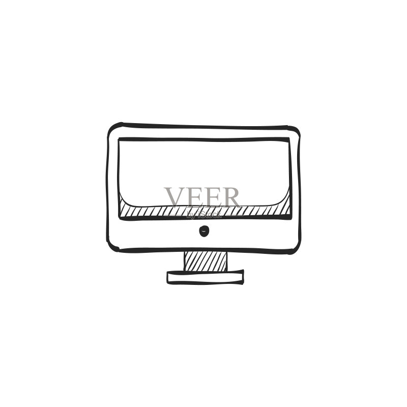 素描图标 - 台式电脑图标素材