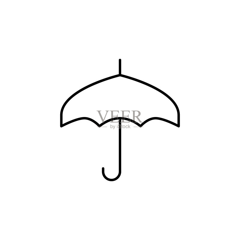 雨伞图标(网站、网页设计、移动应用细线元素)图标素材