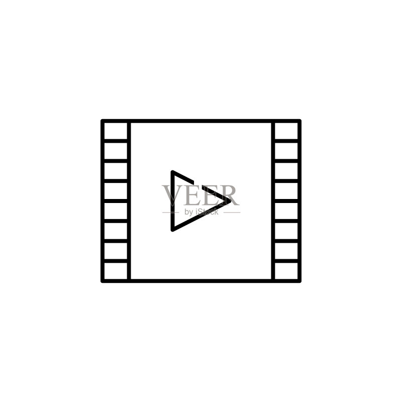 电影图标,用于移动概念和Web应用程序的简约风格元素,网站设计和应用程序开发的细线条图标图标素材