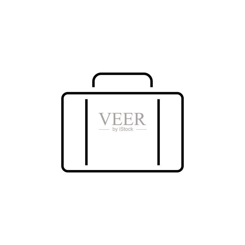行李箱图标。用于移动概念和Web应用程序的材料风格中的简单图标元素。用于网站设计和开发,应用程序开发的细线图标图标素材