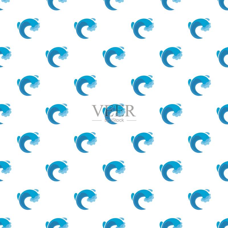 海浪海图无缝正版插画素材