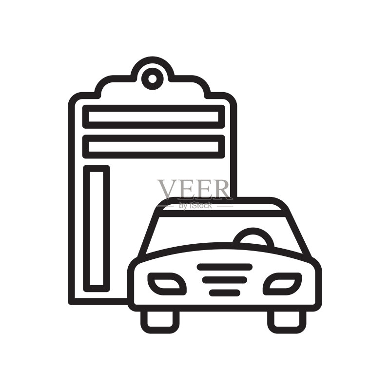 汽车图标矢量标志,白色背景汽车logo概念图标素材