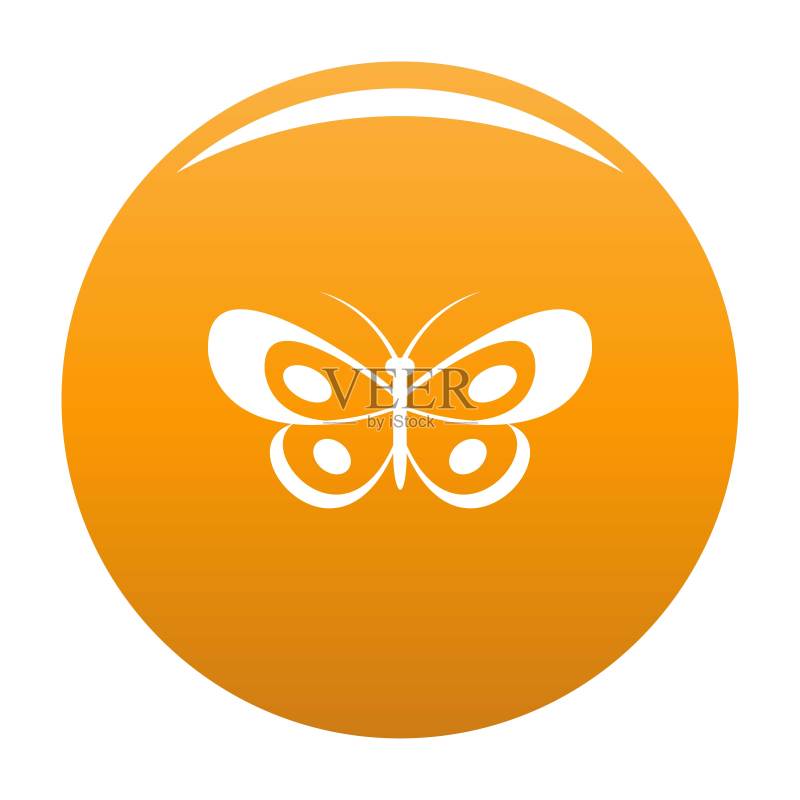 橙色热带蝴蝶图标矢量图图标素材