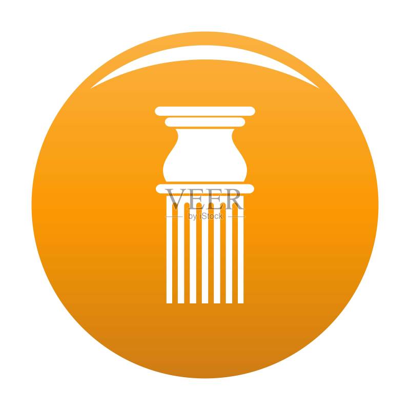 古典柱图标橙色矢量图标素材