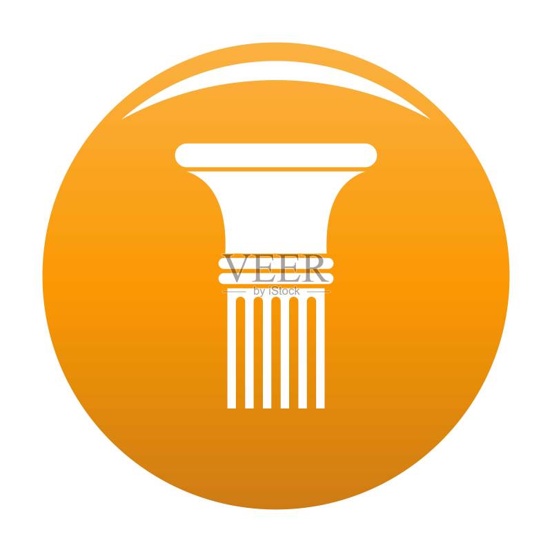 橙色凹槽柱图标矢量图图标素材