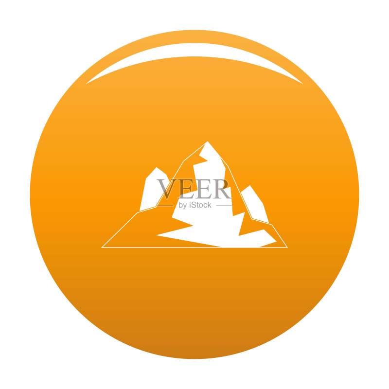 橙色冰山图标矢量图图标素材
