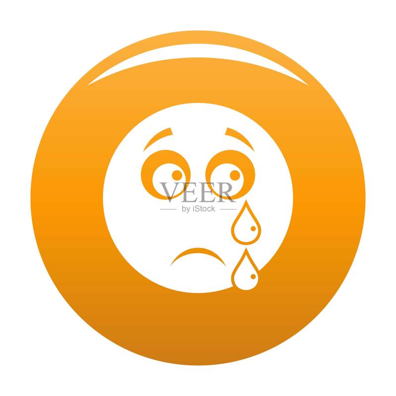 哭笑图标橙色矢量图图标素材