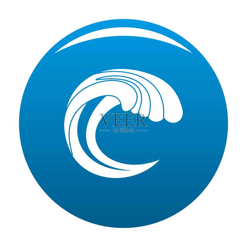 蓝色海浪水纹自然图标矢量素材图标素材