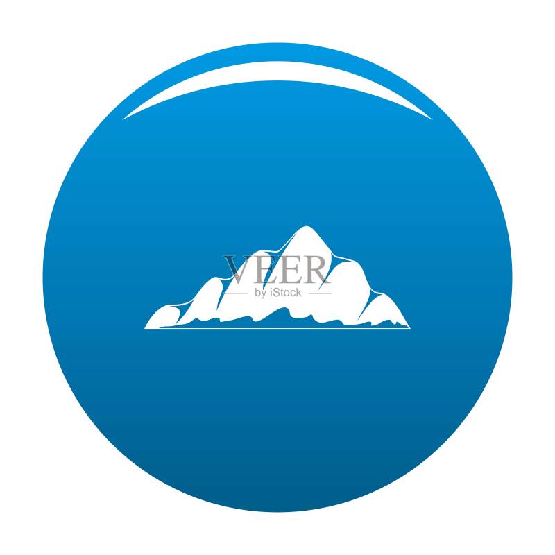 蓝色山景图标矢量图图标素材