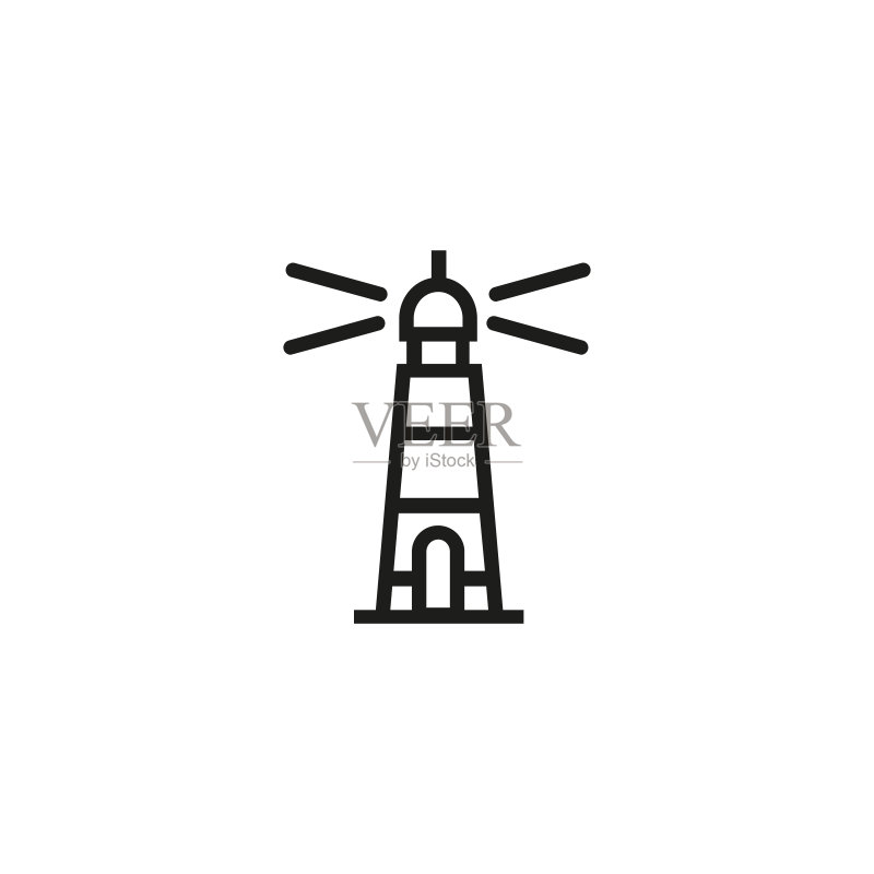 灯塔线条图标图标素材