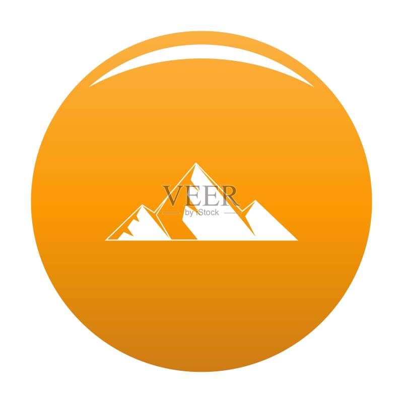 橙色山峰图标矢量图图标素材