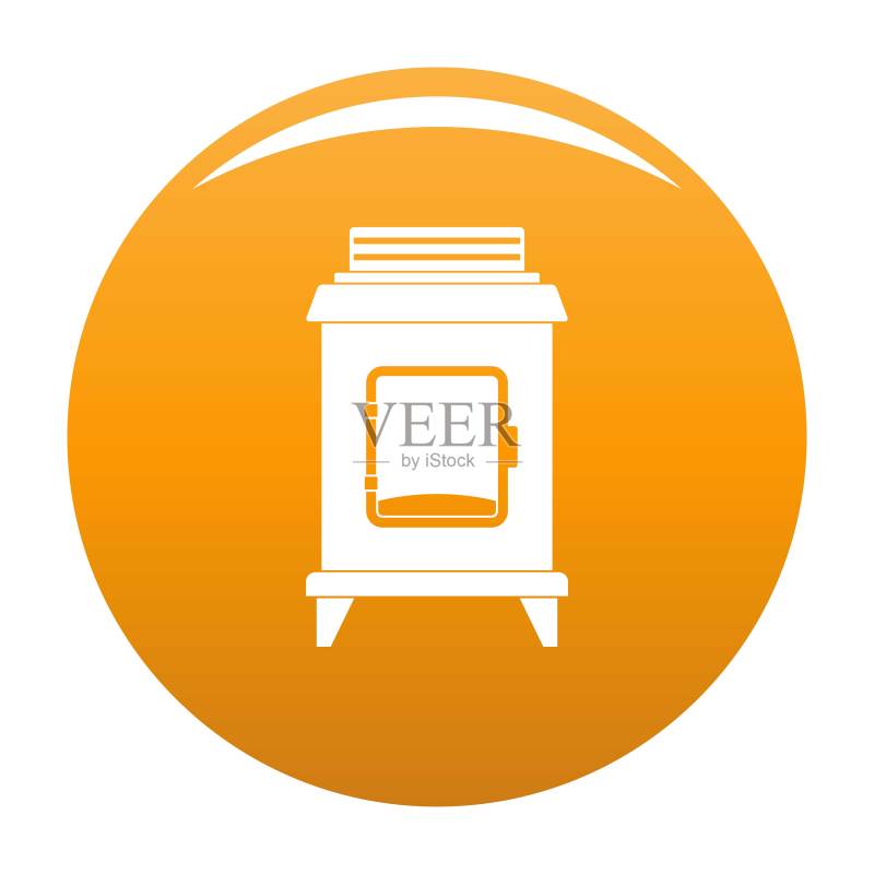老式烤箱图标矢量图(橙色)图标素材