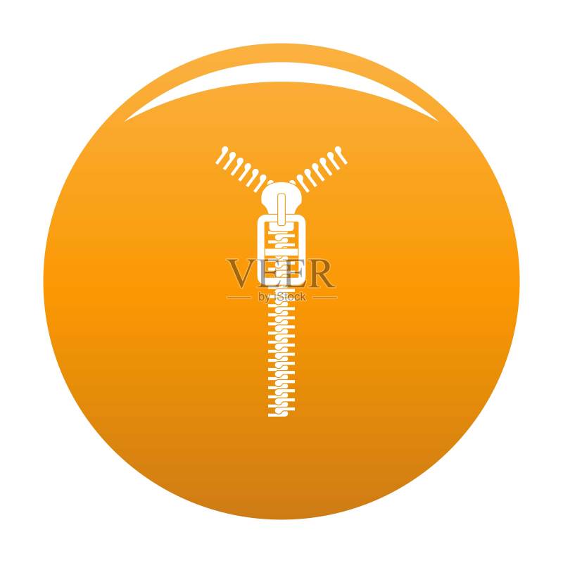 橙色长拉链图标矢量图标素材