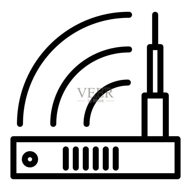 路由器线性图标图标素材