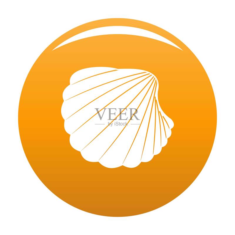 橙色贝壳图标矢量素材图标素材