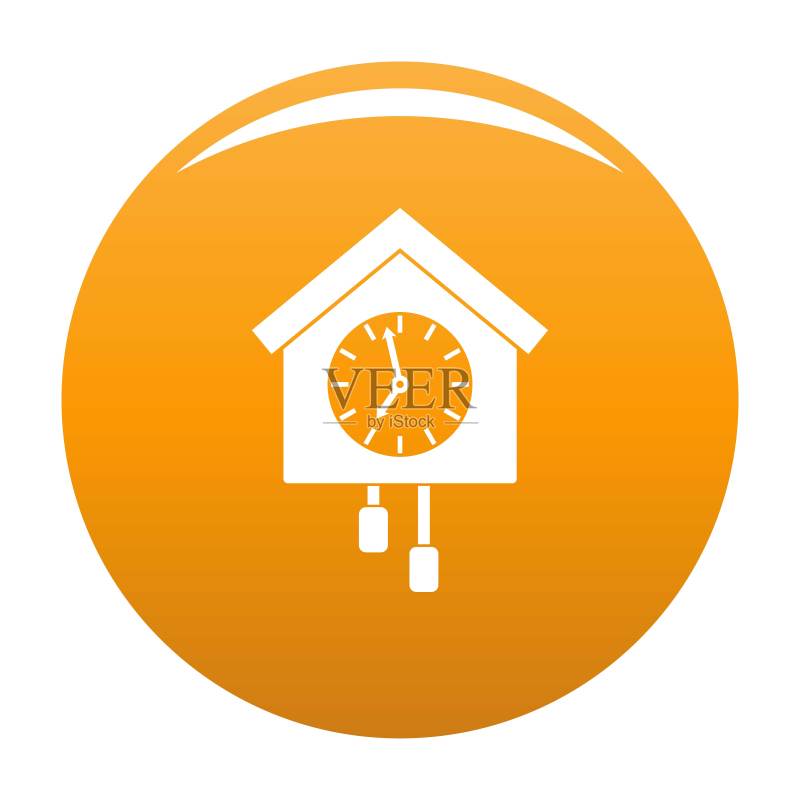 橙色创意时钟矢量图标图标素材
