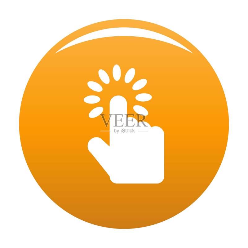 手部光标图标矢量橙色图标素材