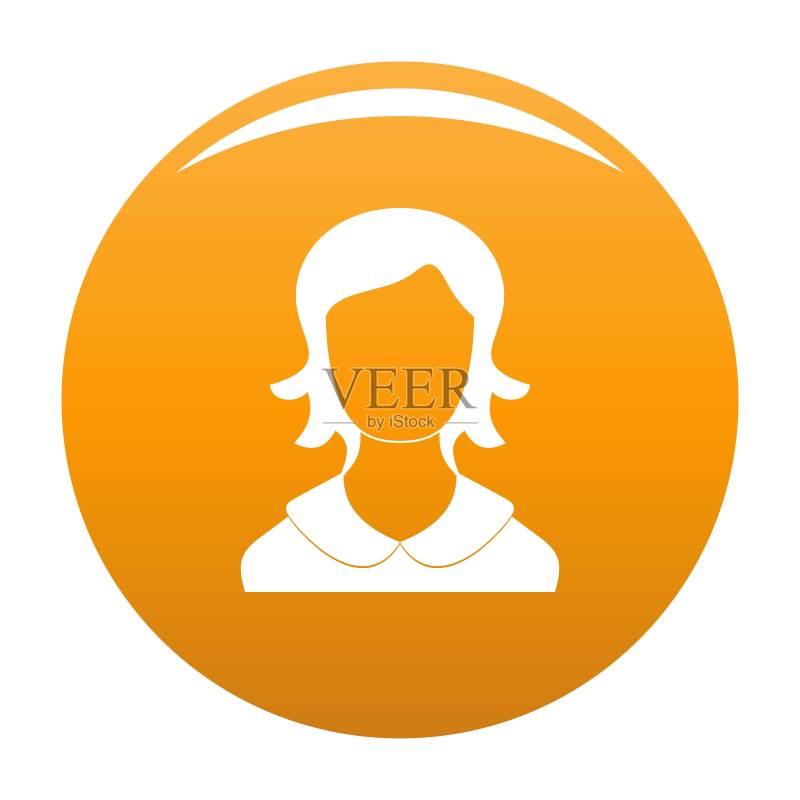 女人用户图标矢量图(橙色)图标素材