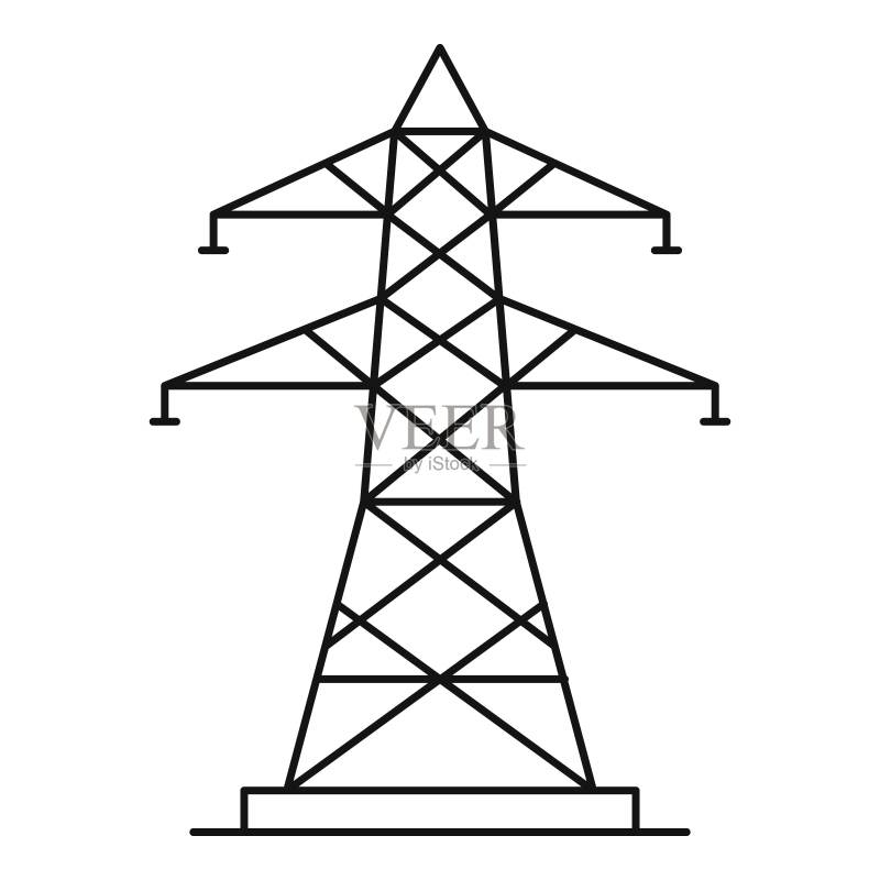 能源杆图标,轮廓样式图标素材