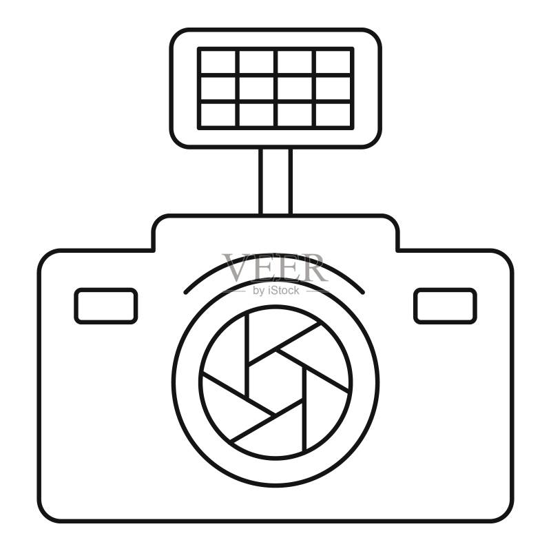 相机图标(轮廓风格)图标素材