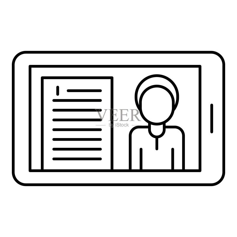 视频会议图标,轮廓样式图标素材