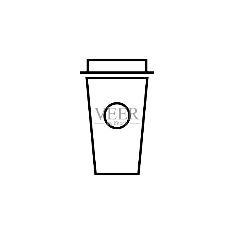 咖啡用塑料杯简约线条图标图标素材