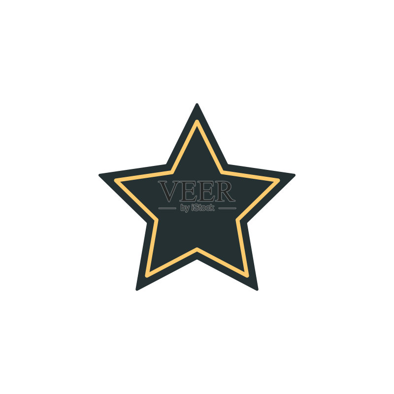 五角星图标。用于移动概念和Web应用程序的具有一种颜色的Web图标元素。孤立的五角星图标可用于Web和移动图标素材