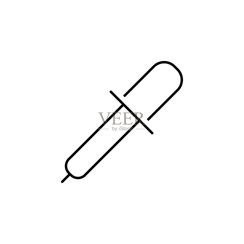 移液管图标。用于移动概念和Web应用程序的科学研究图标元素。细线移液管图标可用于Web和移动设备图标素材
