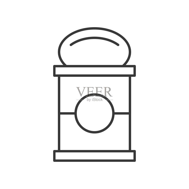 罐头食品轮廓图标图标素材