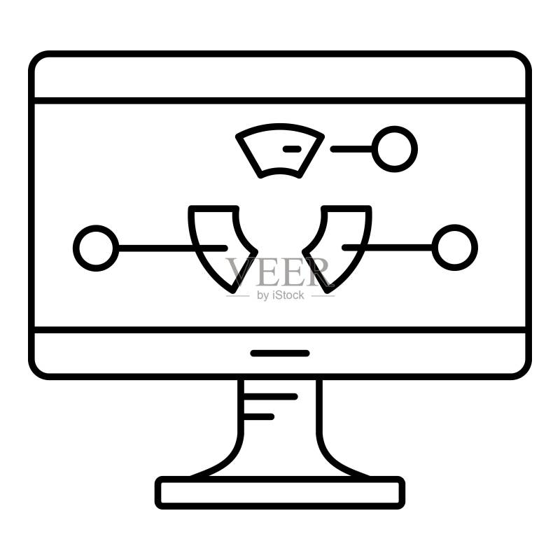 显示器图表图标轮廓样式图标素材