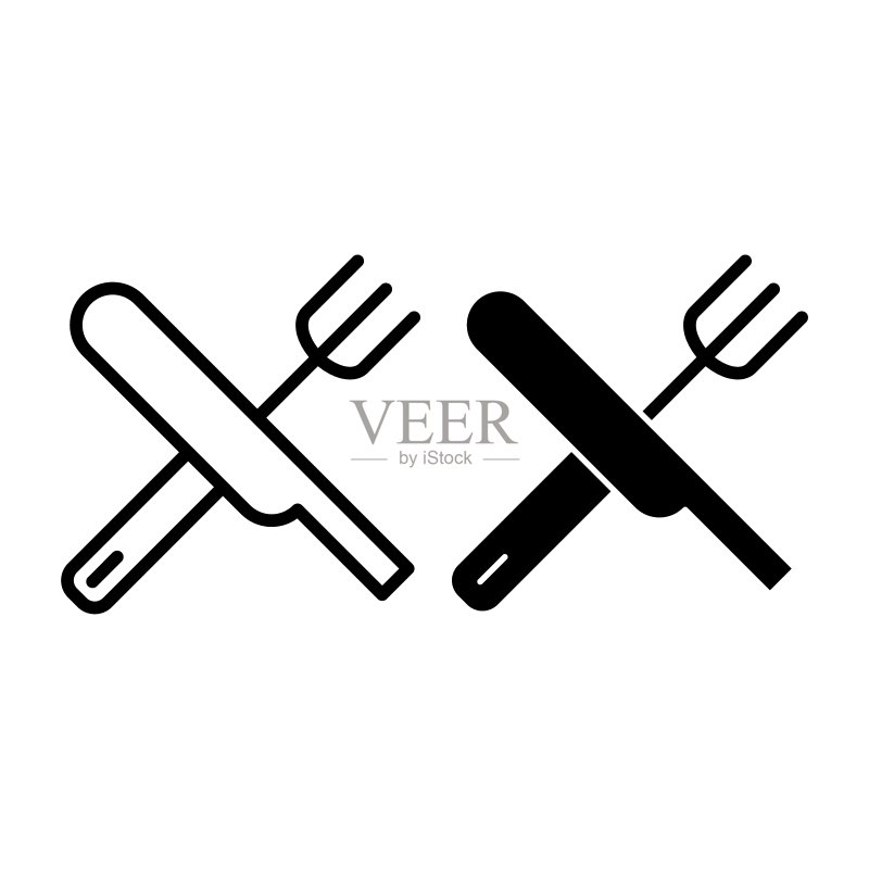 刀叉线条图标图标素材