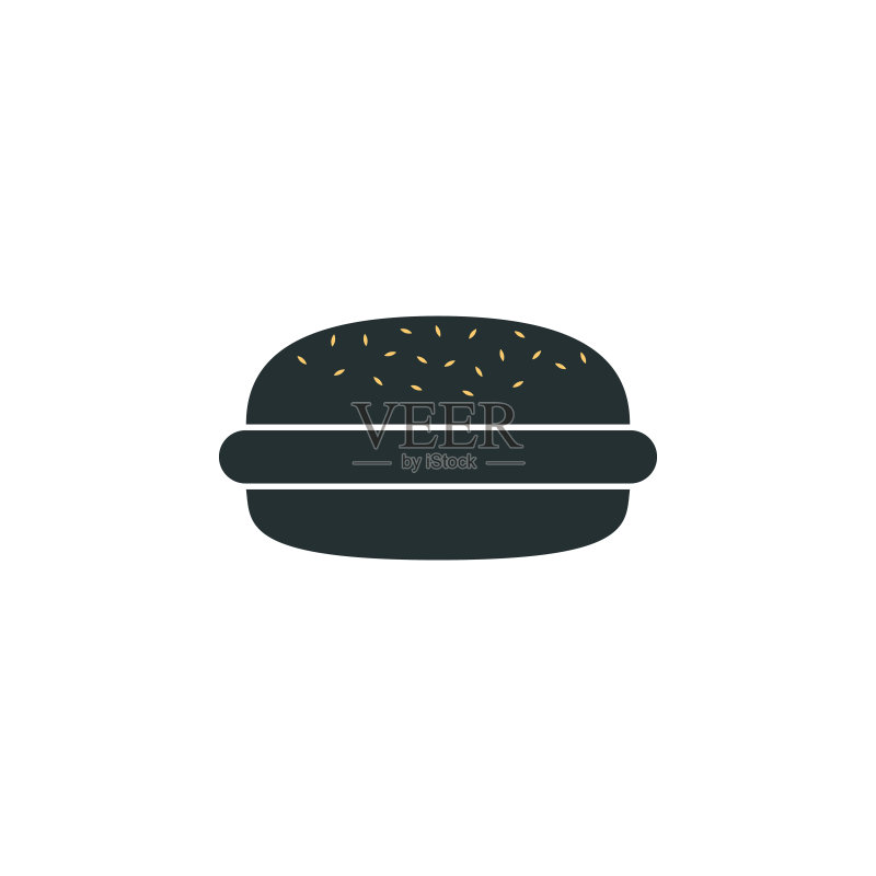 汉堡图标。用于移动概念和Web应用程序的单色Web图标元素。独立的汉堡图标可用于Web和移动设备图标素材