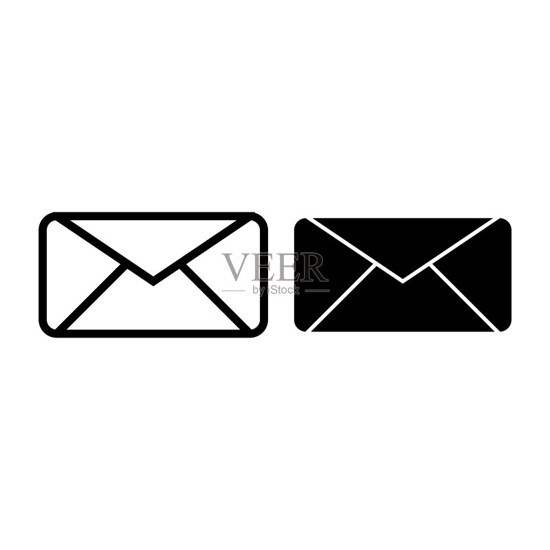 信封线性图标。信件矢量图,白色背景。邮件轮廓设计,适用于网页和App。EPS 10格式图标素材