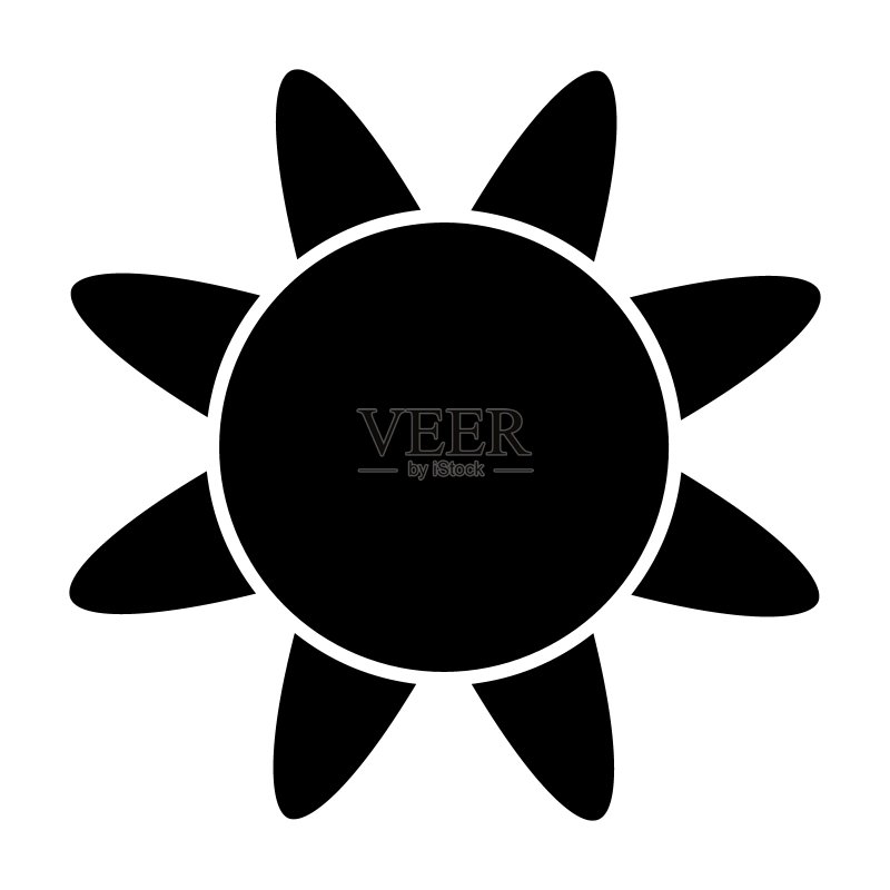 白色背景上的太阳图标矢量图图标素材