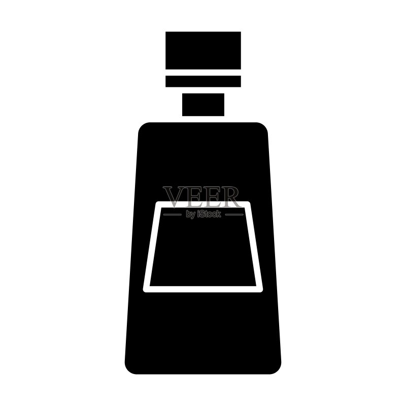 番茄酱瓶子图标。番茄酱矢量图,与白色背景隔离。番茄酱瓶字形风格设计,专为网页和应用程序设计。图标素材