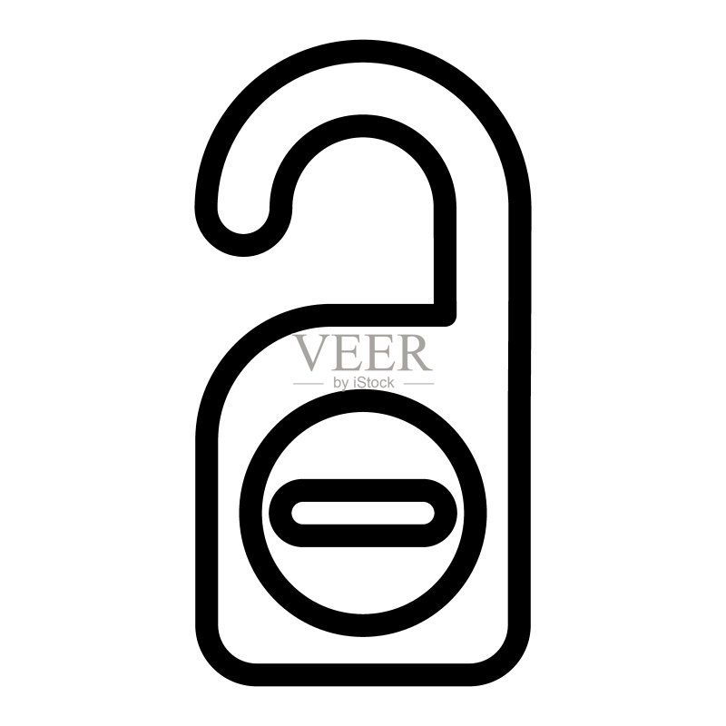 请勿打扰线性图标。门牌矢量插图,专为网页和应用程序设计图标素材