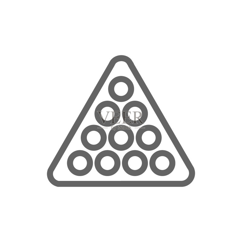 简洁台球三角排列线条图标图标素材