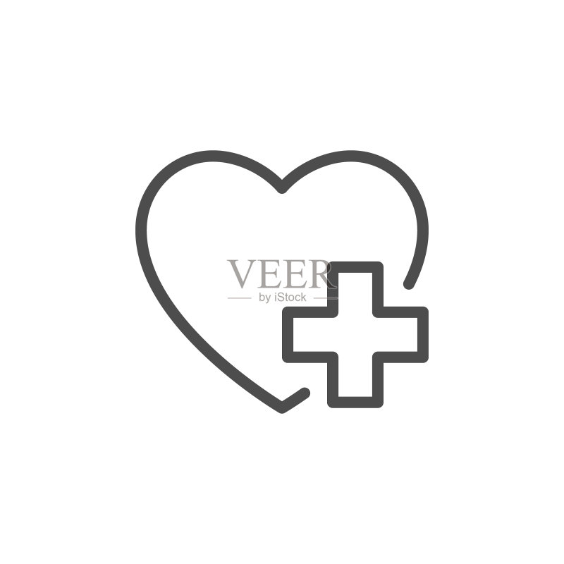 心脏治疗线条图标图标素材