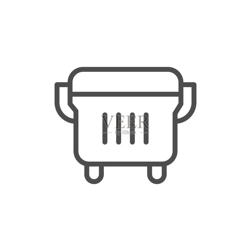 户外垃圾箱线条图标图标素材