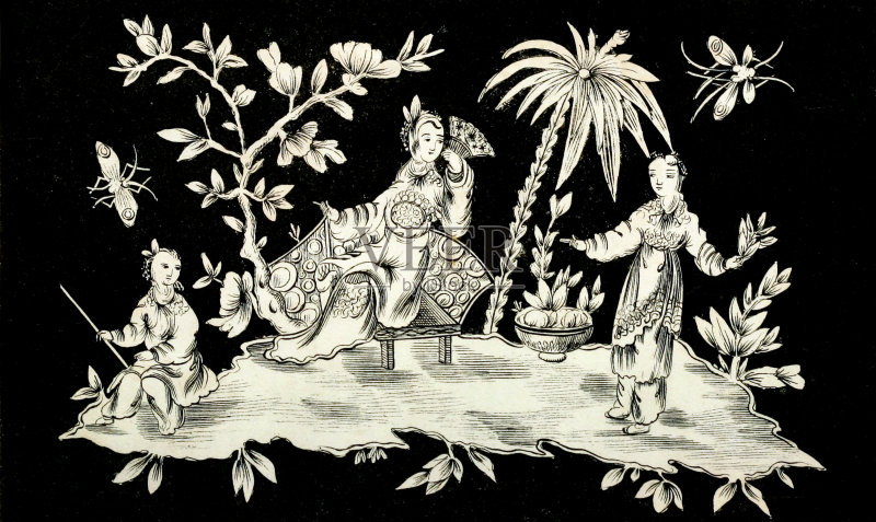 黑白的旧模式正版插画素材