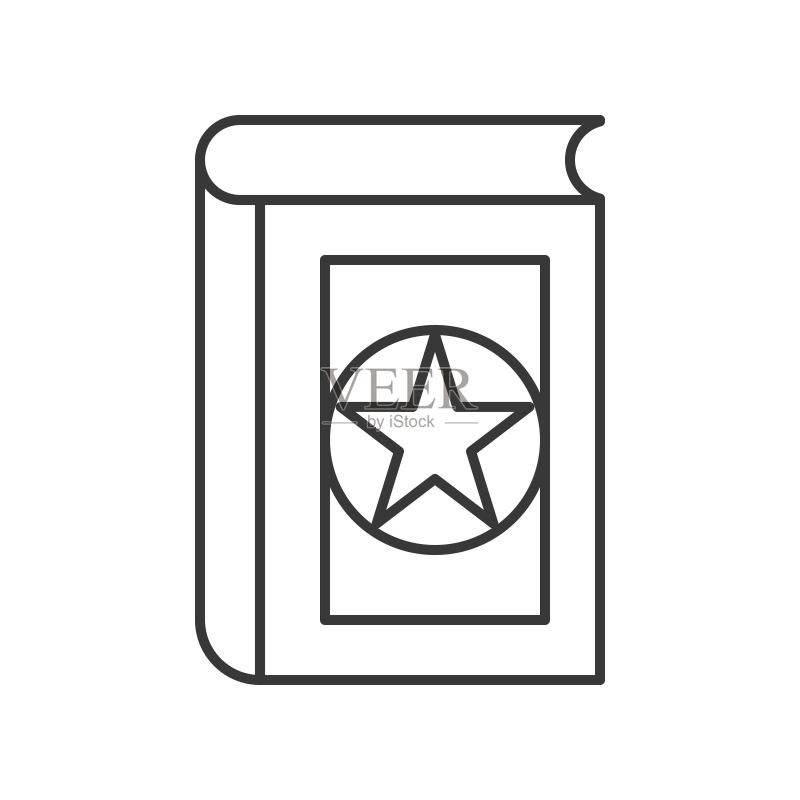 魔法书,万圣节相关图标,轮廓设计可编辑笔画图标素材