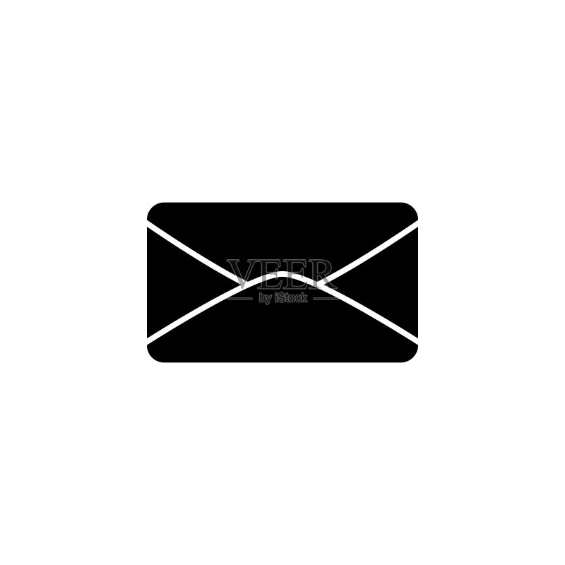 信封图标。用于移动概念和Web应用程序的Web图标元素。隔离的信封图标可用于Web和移动图标素材