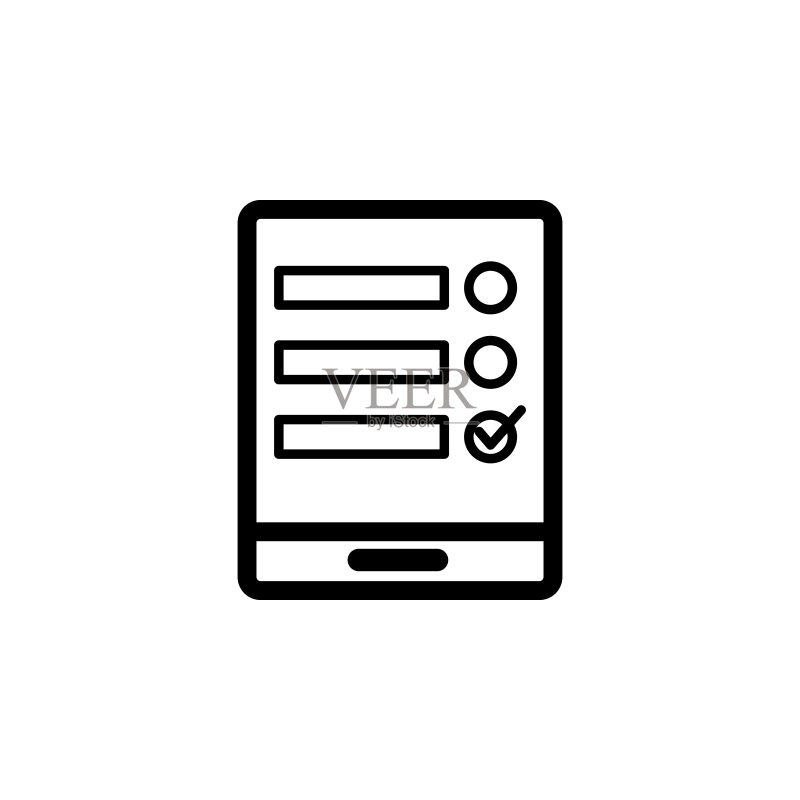 平板电脑图标中的在线申请表。可用于Web和移动的Web图标元素。平板电脑图标中孤立的在线申请表可用于Web和移动图标素材